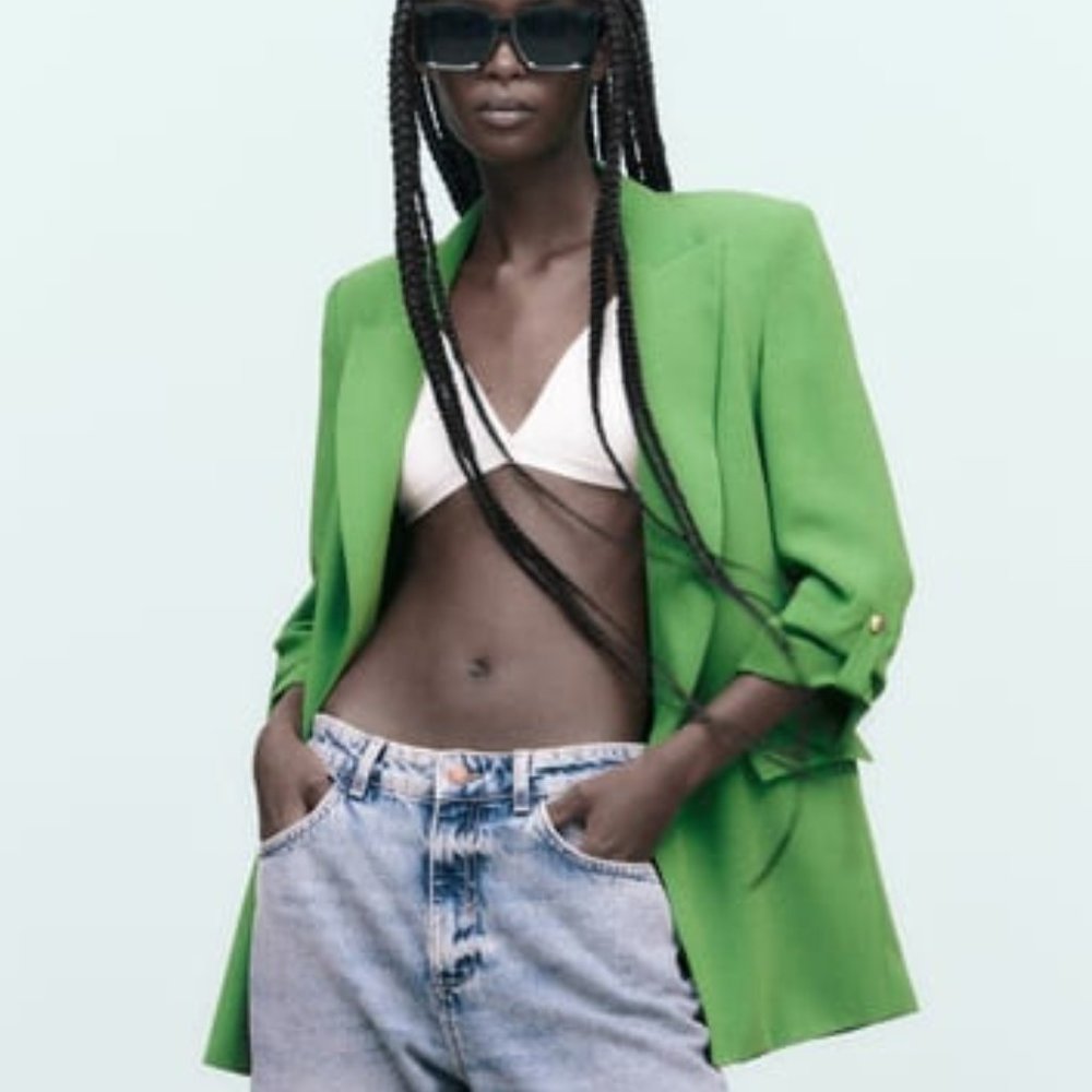Green Oversized Zara Blazer